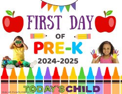 1st Day of Pre-K Sign